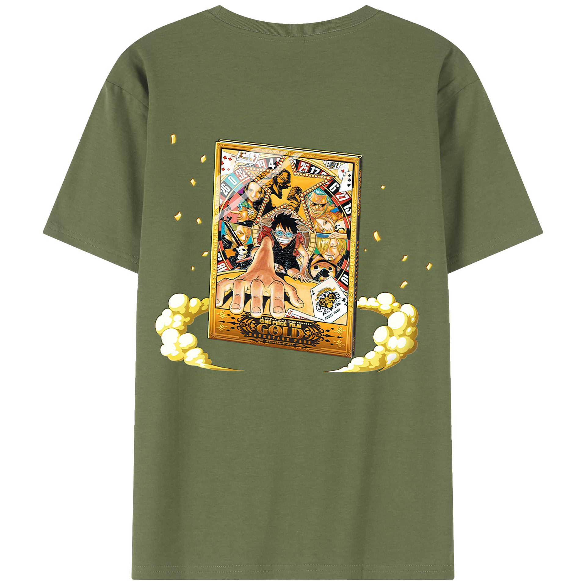 ワンピース モンキー・D・ルフィ ONE PIECE Monkey D. Luffy 綿100％半袖Tシャツ（背面プリント）